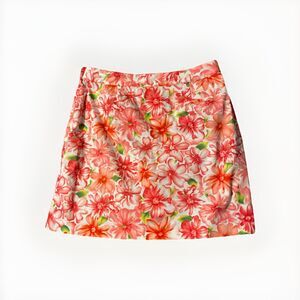 EP Pro Skort Women's 8 Stretch Pink Floral‎ Golf Athletic Skirt with Pockets